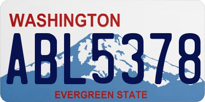 WA license plate ABL5378