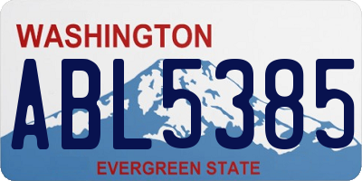 WA license plate ABL5385
