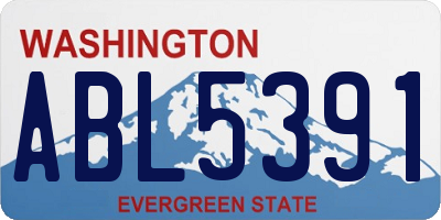 WA license plate ABL5391