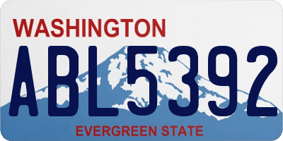 WA license plate ABL5392