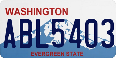 WA license plate ABL5403
