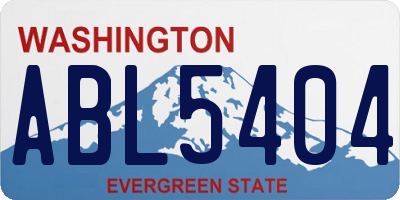 WA license plate ABL5404