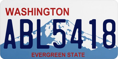WA license plate ABL5418