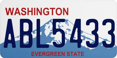 WA license plate ABL5433