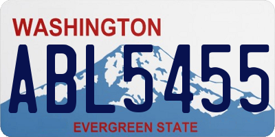 WA license plate ABL5455