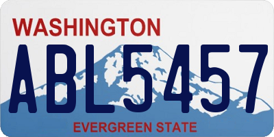 WA license plate ABL5457