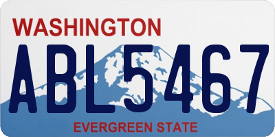 WA license plate ABL5467