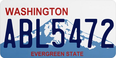 WA license plate ABL5472