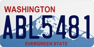 WA license plate ABL5481