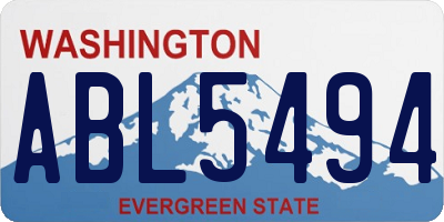WA license plate ABL5494