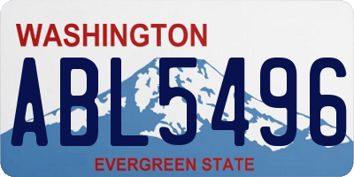 WA license plate ABL5496