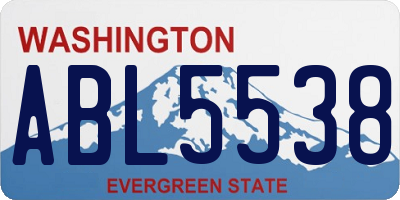 WA license plate ABL5538