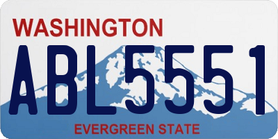 WA license plate ABL5551