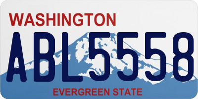WA license plate ABL5558