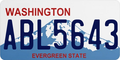 WA license plate ABL5643