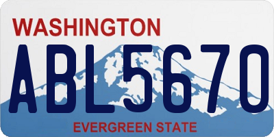 WA license plate ABL5670