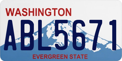 WA license plate ABL5671