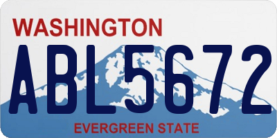 WA license plate ABL5672