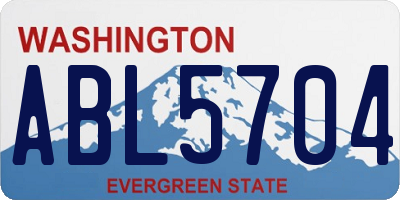 WA license plate ABL5704