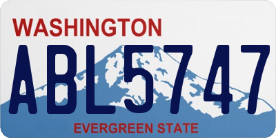 WA license plate ABL5747