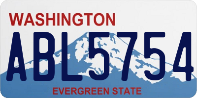 WA license plate ABL5754