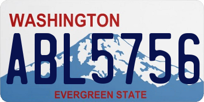 WA license plate ABL5756