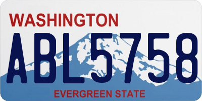 WA license plate ABL5758