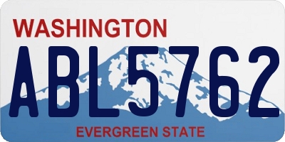 WA license plate ABL5762