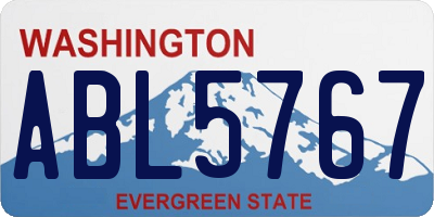 WA license plate ABL5767