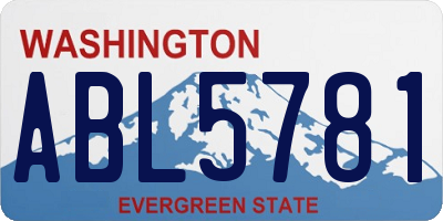 WA license plate ABL5781