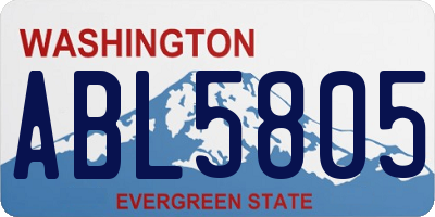 WA license plate ABL5805