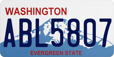 WA license plate ABL5807