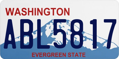 WA license plate ABL5817