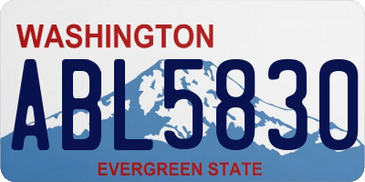 WA license plate ABL5830