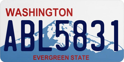 WA license plate ABL5831