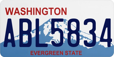 WA license plate ABL5834