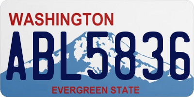 WA license plate ABL5836