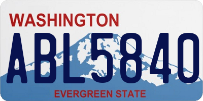 WA license plate ABL5840