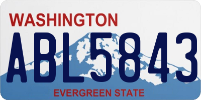 WA license plate ABL5843