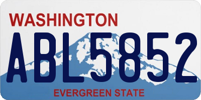 WA license plate ABL5852