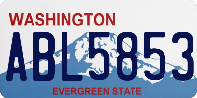WA license plate ABL5853