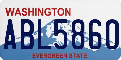 WA license plate ABL5860