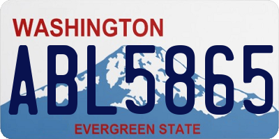 WA license plate ABL5865