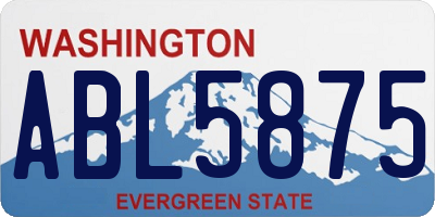WA license plate ABL5875