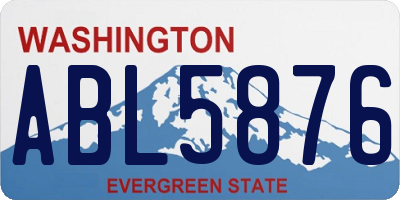 WA license plate ABL5876