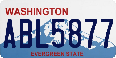 WA license plate ABL5877