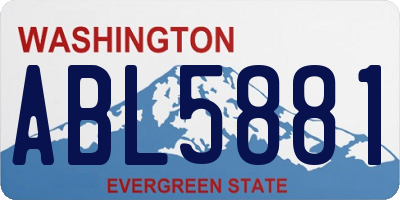 WA license plate ABL5881