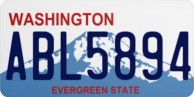 WA license plate ABL5894