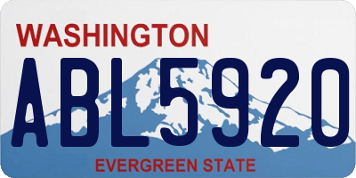 WA license plate ABL5920