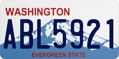 WA license plate ABL5921